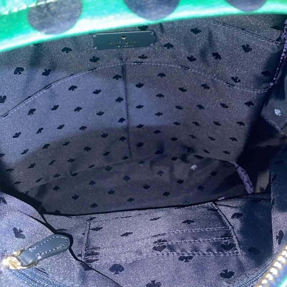 ♠️ Kate Spade Chelsea Teal and Navy Polka Dot Backpack